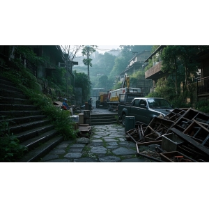 南岸区，花园路街道，融侨半岛，山体石板步道，重庆美城迅洁上门